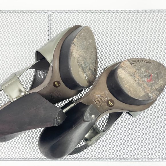 BCBGMAXAZRIA Wood Heel Charcoal Size 7 - Picture 4 of 7